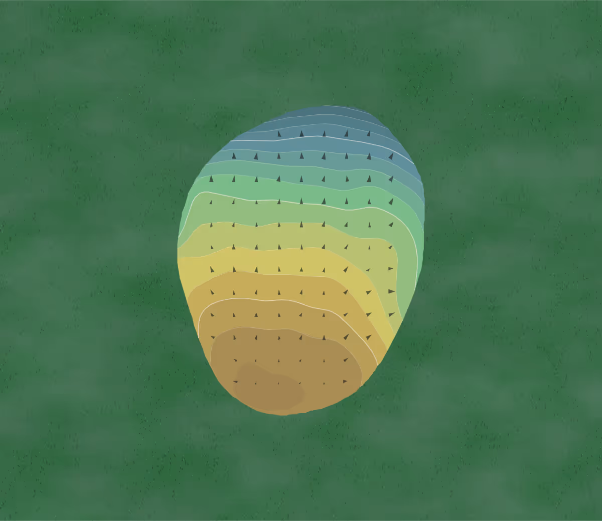 Green contour map of Centre Hills in State College, Pennsylvania — 325 elevation contours at a 3-inch interval with fall-line arrows, traced from 1-meter lidar
