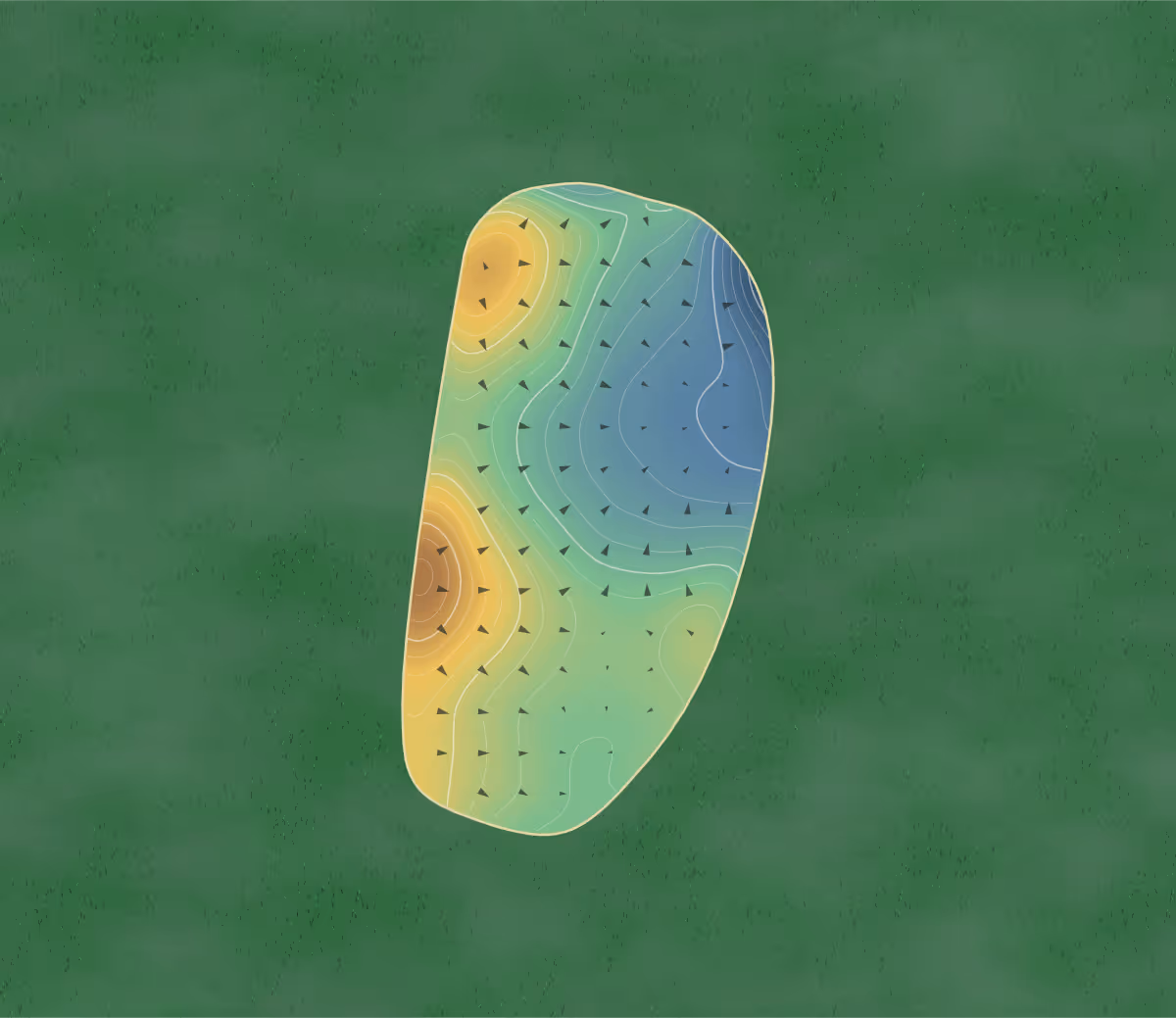 Green contour map of Challenge GC in Graham, North Carolina: 73 elevation contours at a 3-inch interval with fall-line arrows, traced from 1-meter lidar