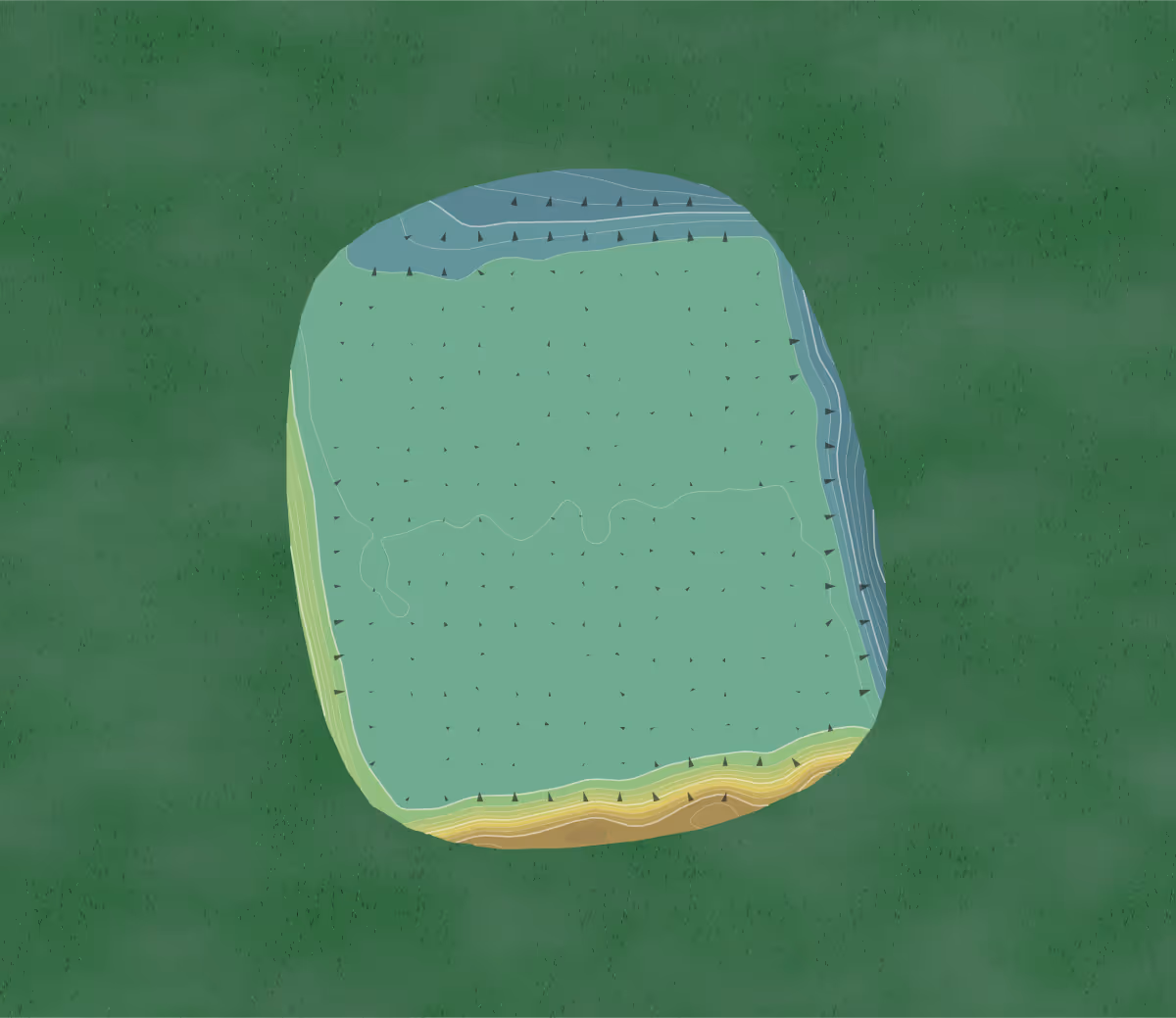 Green contour map of Chambersburg in Chambersburg, Pennsylvania — 40 elevation contours at a 3-inch interval with fall-line arrows, traced from 1-meter lidar