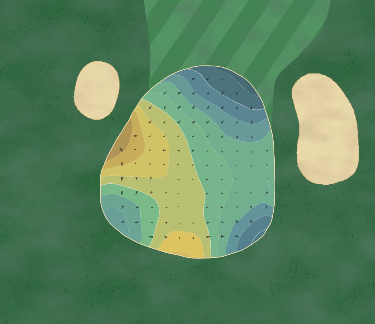 Green contour map of Chantilly National in Centreville, Virginia — 146 elevation contours at a 3-inch interval with fall-line arrows, traced from 1-meter lidar