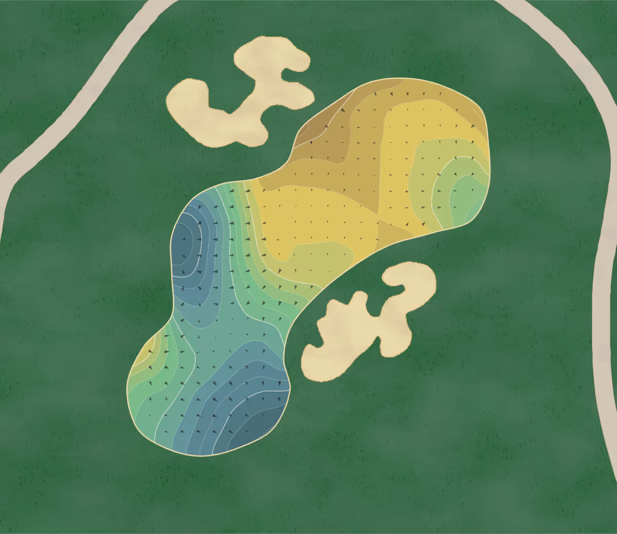 Green contour map of Chariot Run in Laconia, Indiana — 187 elevation contours at a 3-inch interval with fall-line arrows, traced from 1-meter lidar