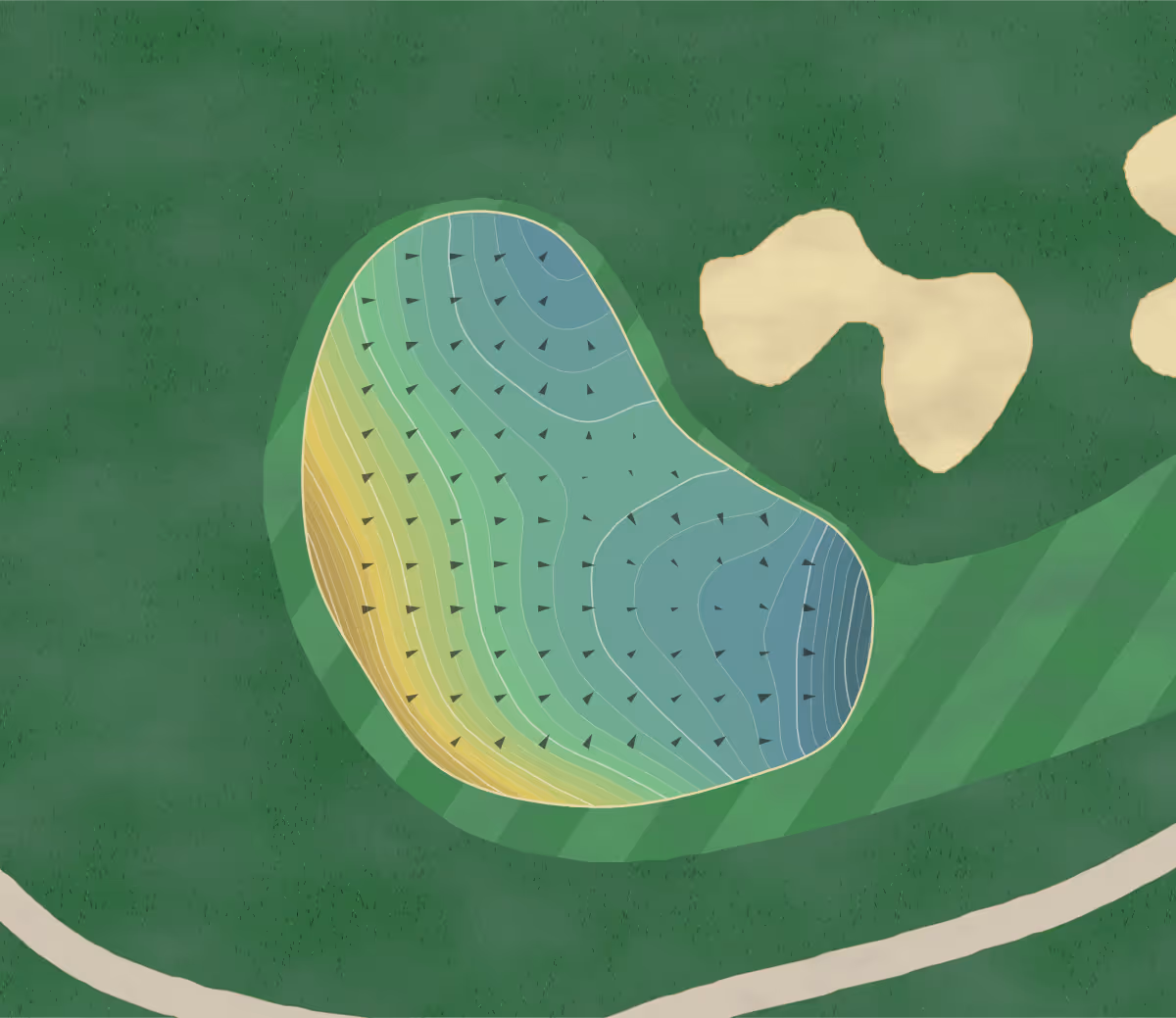 Green contour map of Charter Oak in Hudson, Massachusetts — 259 elevation contours at a 3-inch interval with fall-line arrows, traced from 1-meter lidar