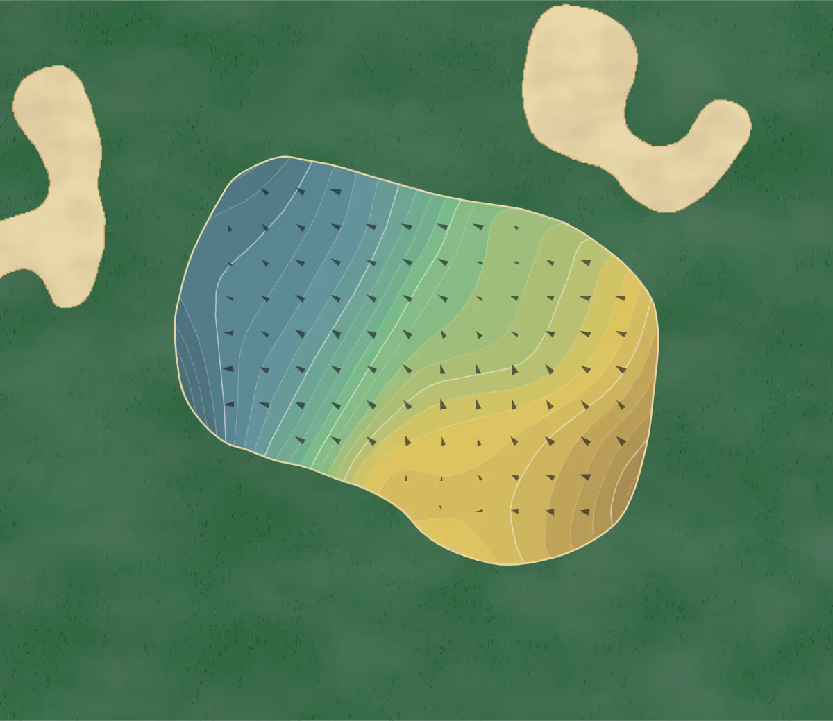 Green contour map of Chatmoss CC in Martinsville, Virginia — 386 elevation contours at a 3-inch interval with fall-line arrows, traced from 1-meter lidar