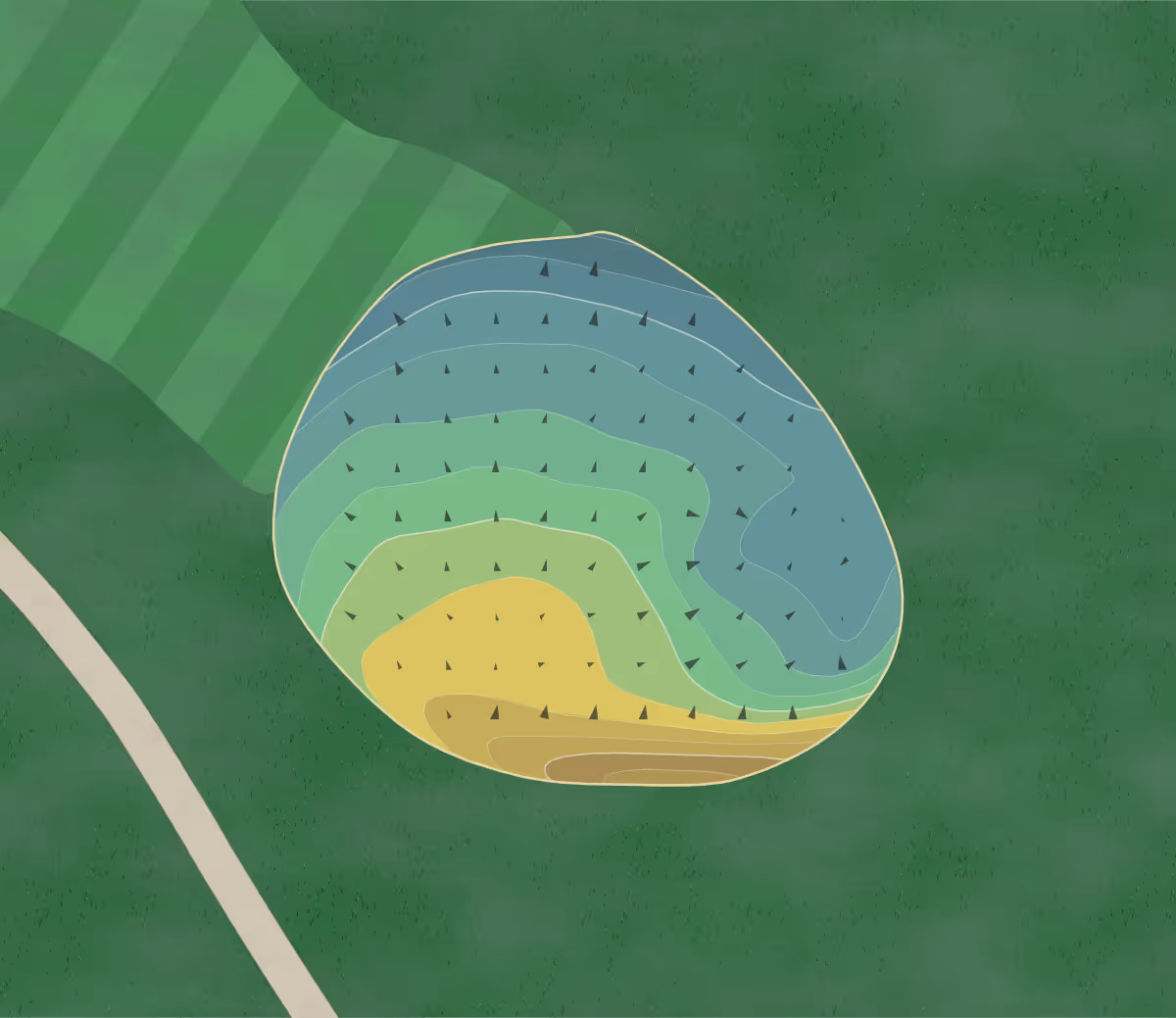Green contour map of Chautauqua in Chautauqua, New York — 212 elevation contours at a 3-inch interval with fall-line arrows, traced from 1-meter lidar