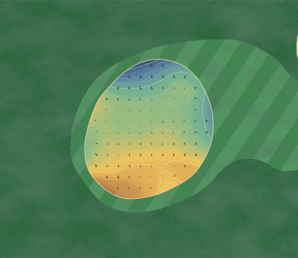 Green contour map of Cheam Mountain in Chilliwack, Canada: 137 elevation contours at a 8-centimeter interval with fall-line arrows, traced from 1-meter lidar