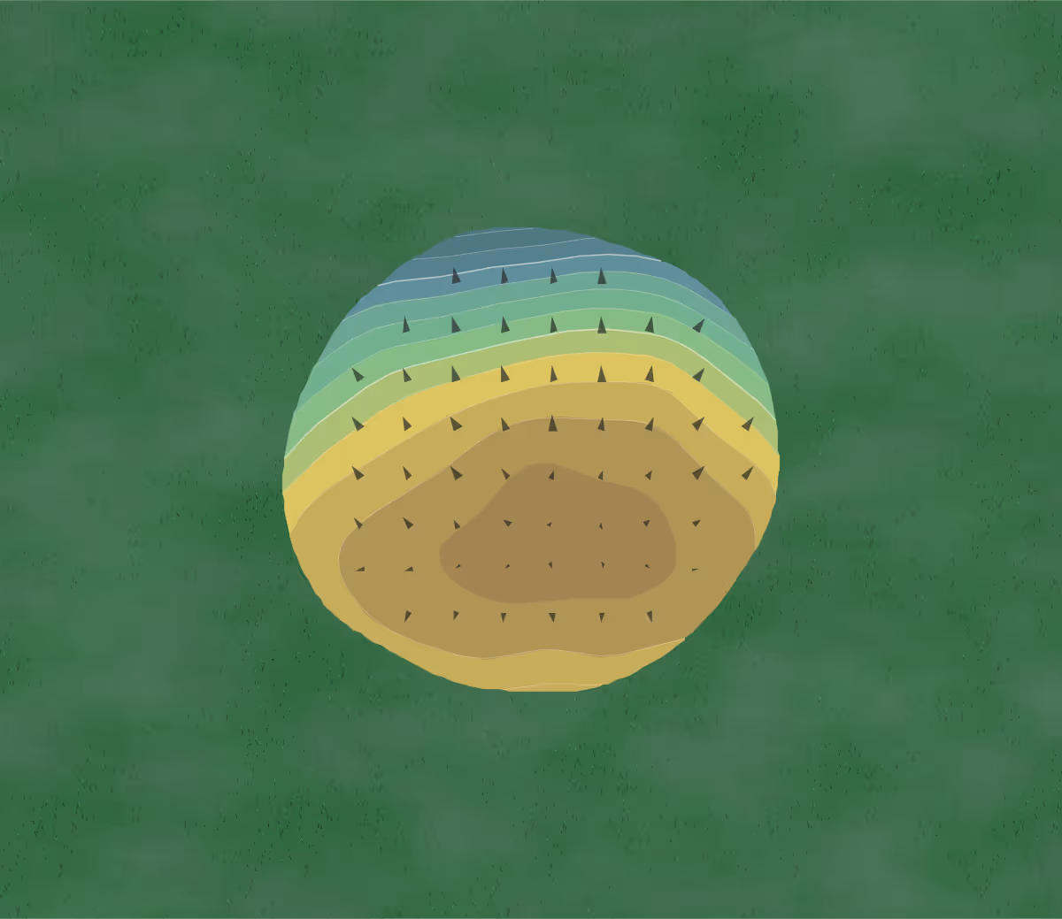 Green contour map of Chenango Commons Golf Course in Chenango Bridge, New York — 58 elevation contours at a 3-inch interval with fall-line arrows, traced from 1-meter lidar