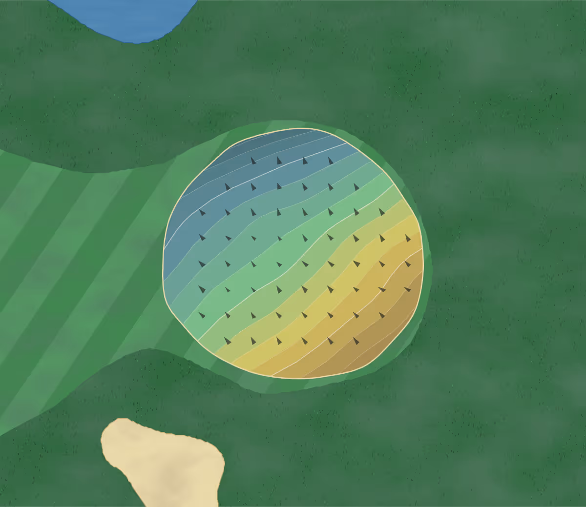 Green contour map of Chequamegon Bay in Ashland, Wisconsin — 152 elevation contours at a 3-inch interval with fall-line arrows, traced from 1-meter lidar