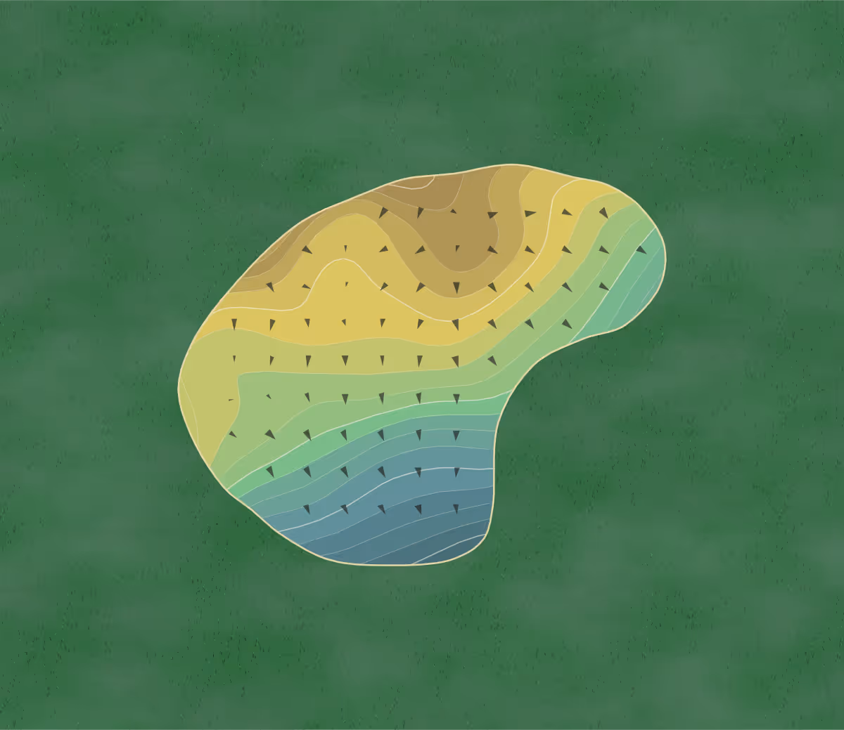 Green contour map of Cherokee GC in Louisville, Kentucky — 144 elevation contours at a 3-inch interval with fall-line arrows, traced from 1-meter lidar