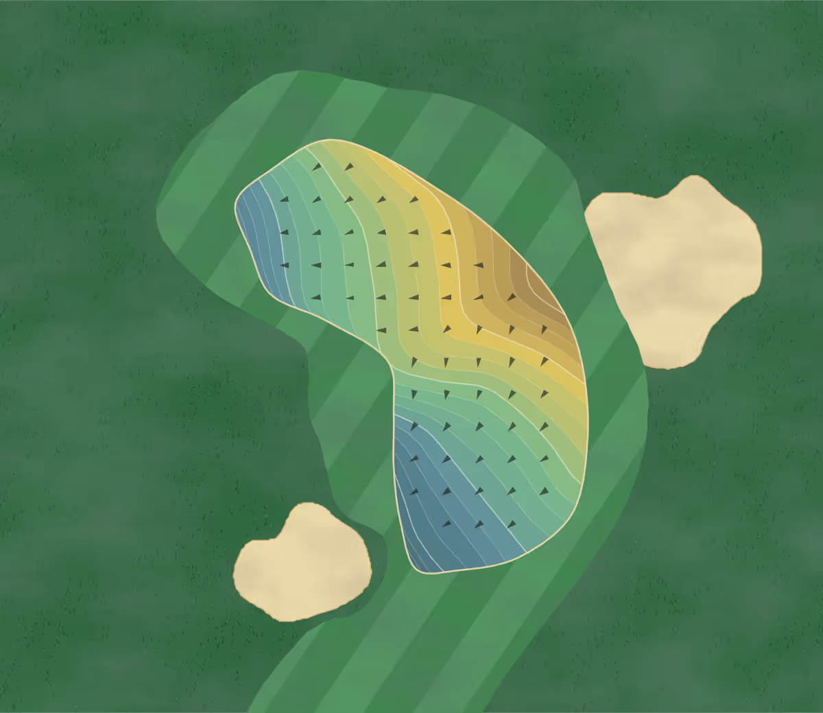 Green contour map of Cherokee Run in Conyers, Georgia — 241 elevation contours at a 3-inch interval with fall-line arrows, traced from 1-meter lidar