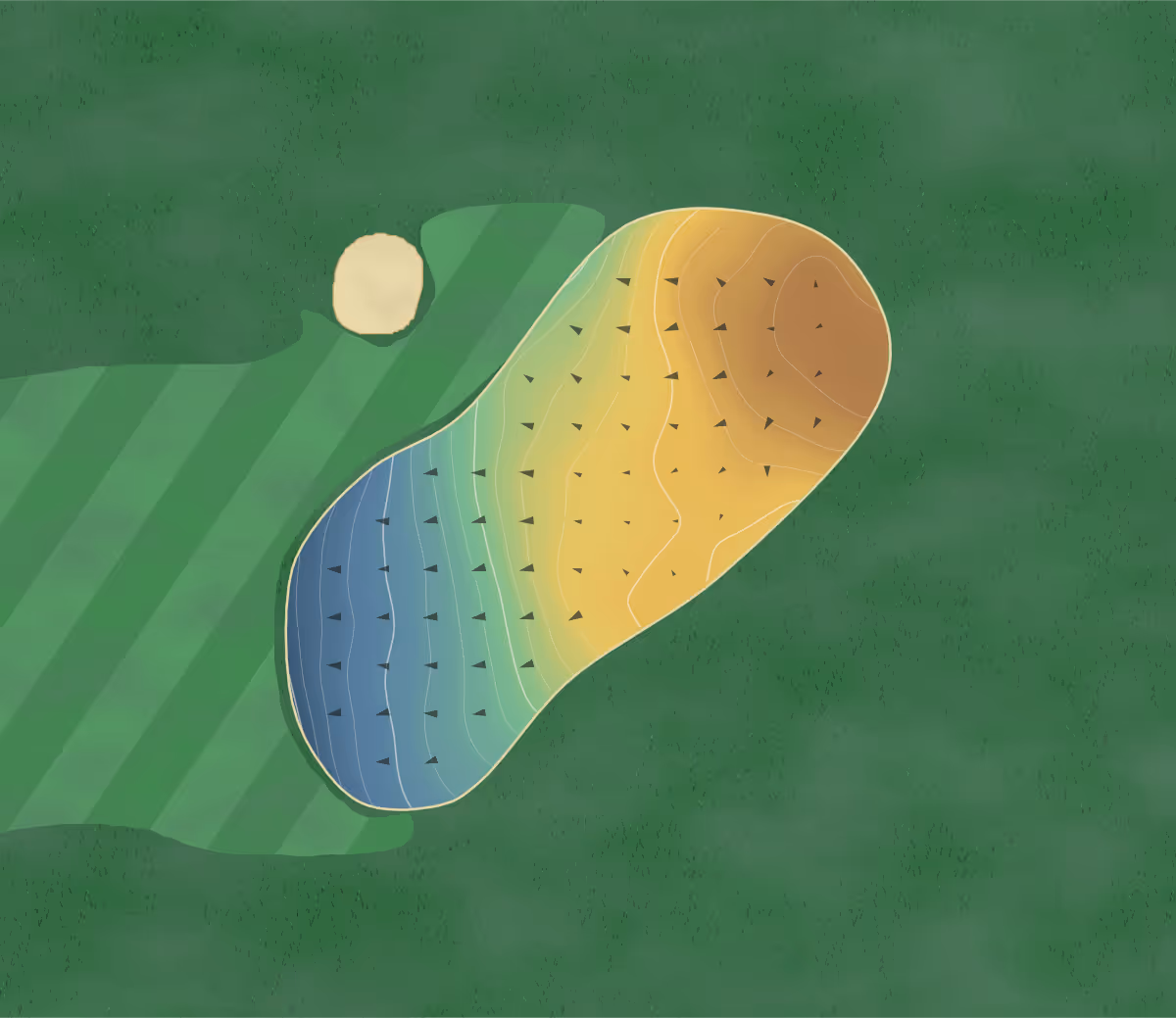 Green contour map of Cherokee Valley in Olive Branch, Mississippi: 148 elevation contours at a 3-inch interval with fall-line arrows, traced from 1-meter lidar