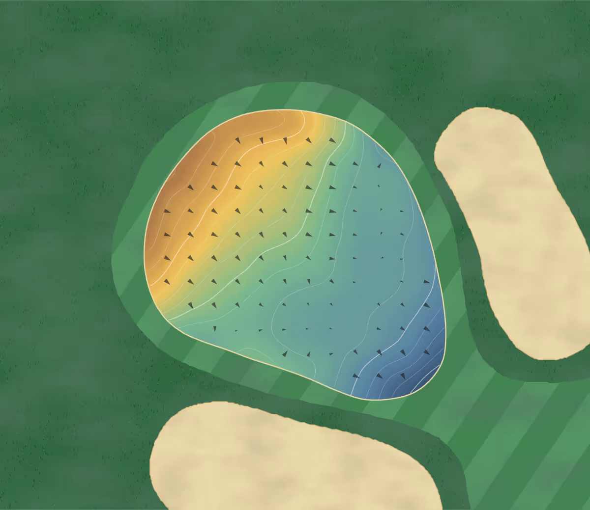 Green contour map of Cherry Creek in Riverhead, New York — 170 elevation contours at a 3-inch interval with fall-line arrows, traced from 1-meter lidar