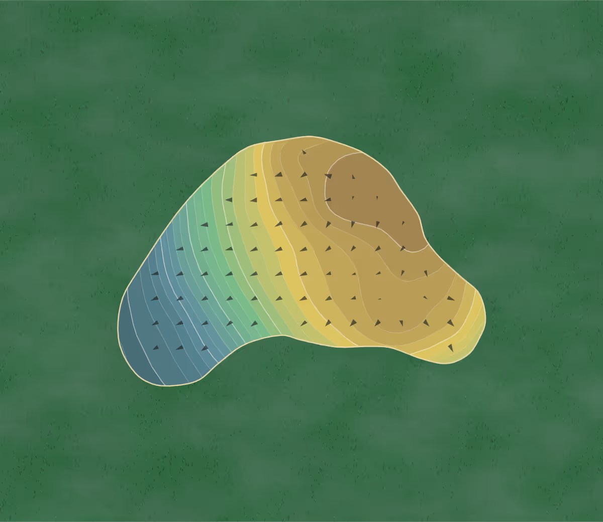 Green contour map of Cherrywood in Ottawa, Missouri — 112 elevation contours at a 3-inch interval with fall-line arrows, traced from 1-meter lidar