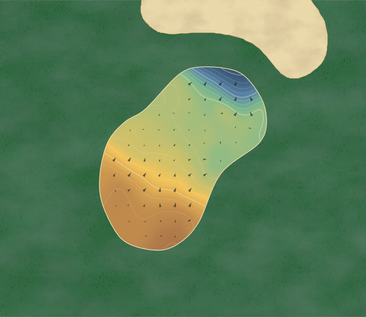 Green contour map of Chesapeake in North Judson, Virginia: 29 elevation contours at a 3-inch interval with fall-line arrows, traced from 1-meter lidar