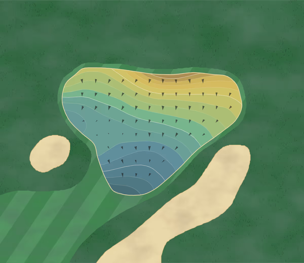 Green contour map of Chestnut Ridge in Blairsville, Pennsylvania — 335 elevation contours at a 3-inch interval with fall-line arrows, traced from 1-meter lidar