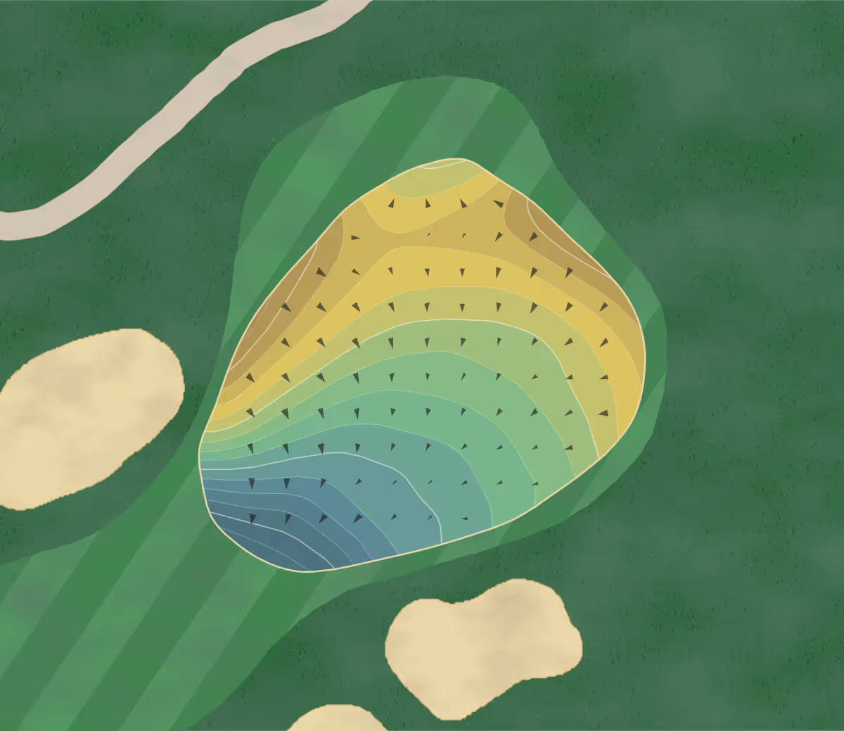 Green contour map of Chevy Chase in Chevy Chase, Maryland — 261 elevation contours at a 3-inch interval with fall-line arrows, traced from 1-meter lidar