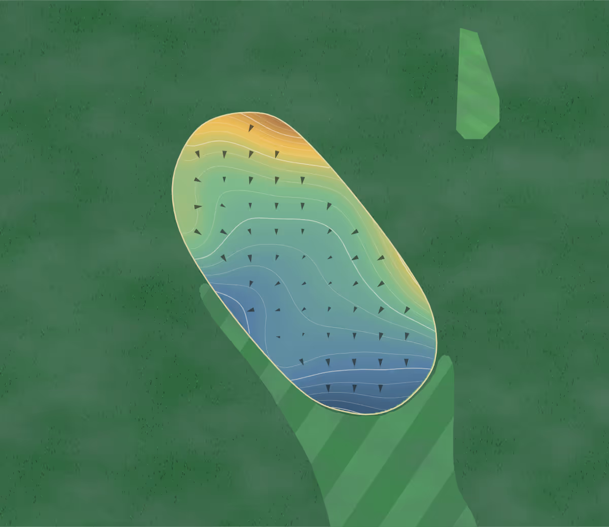 Green contour map of Chickasaw in Henderson, Tennessee: 180 elevation contours at a 3-inch interval with fall-line arrows, traced from 1-meter lidar
