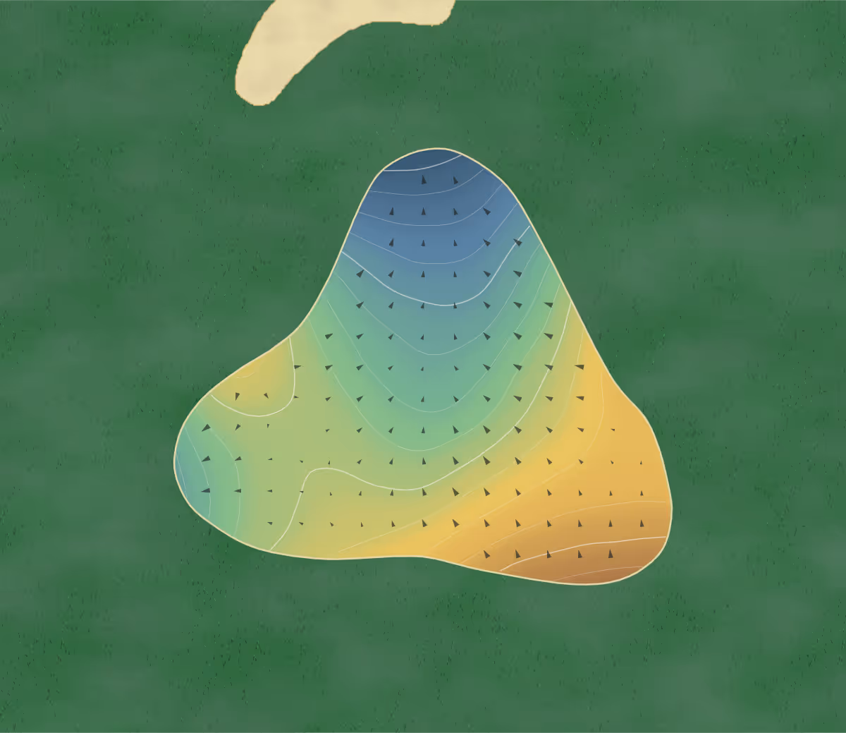 Green contour map of Chimney Rock in Bayard, Nebraska — 104 elevation contours at a 3-inch interval with fall-line arrows, traced from 1-meter lidar