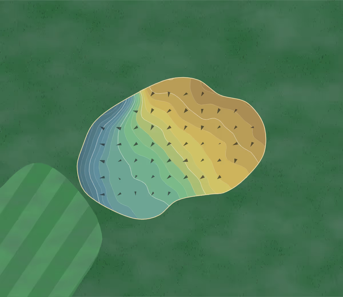 Green contour map of Chippanee GC in Bristol, Connecticut — 232 elevation contours at a 3-inch interval with fall-line arrows, traced from 1-meter lidar
