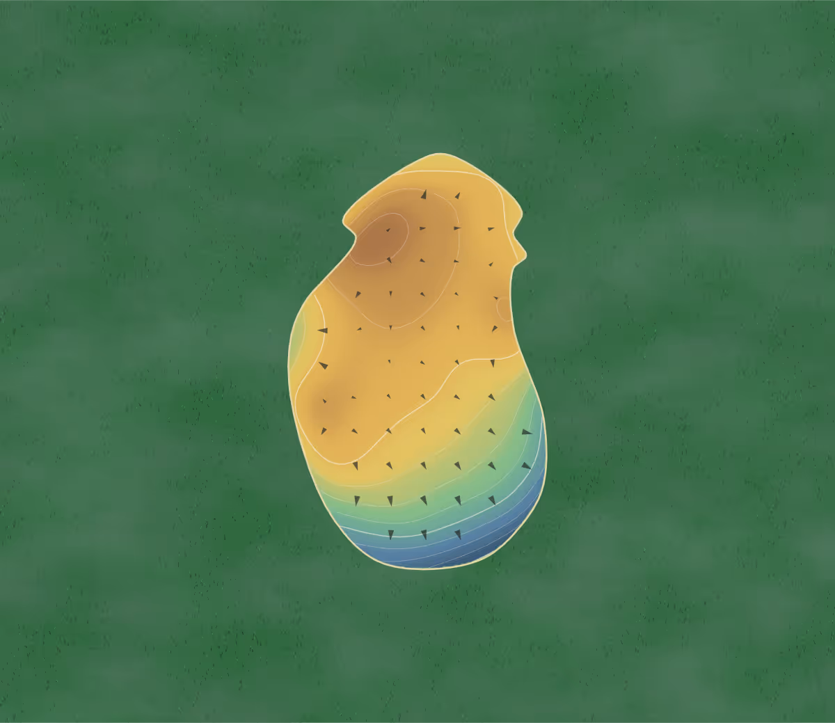 Green contour map of Claflin in Claflin, Kansas: 72 elevation contours at a 3-inch interval with fall-line arrows, traced from 1-meter lidar