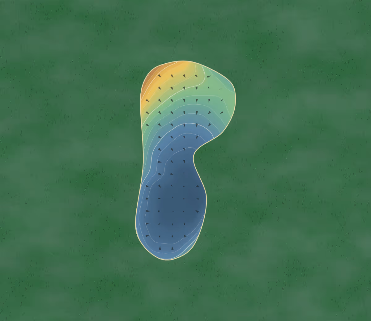 Green contour map of Clear Lake in Big Rapids, Michigan: 198 elevation contours at a 3-inch interval with fall-line arrows, traced from 1-meter lidar
