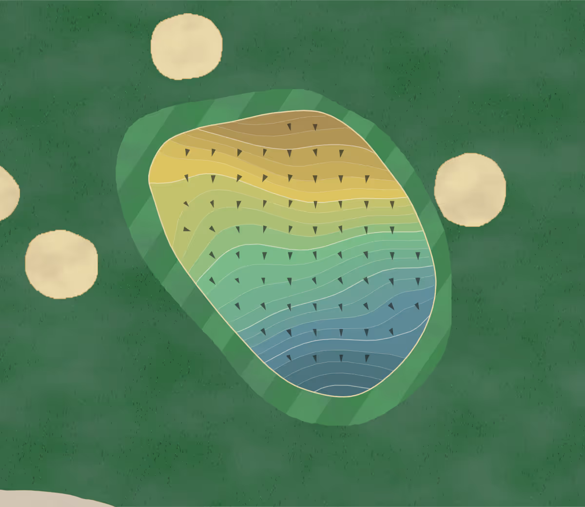 Green contour map of Glassy in Landrum, South Carolina — 240 elevation contours at a 3-inch interval with fall-line arrows, traced from 1-meter lidar