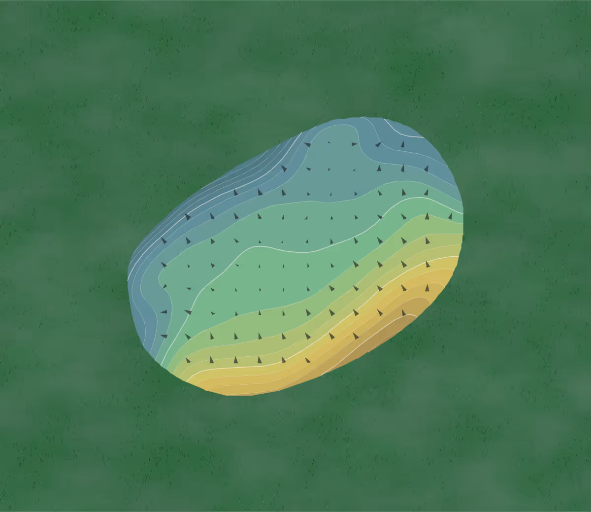 Green contour map of Clifton-Fine Municipal Golf Course in Star Lake, New York — 118 elevation contours at a 3-inch interval with fall-line arrows, traced from 1-meter lidar