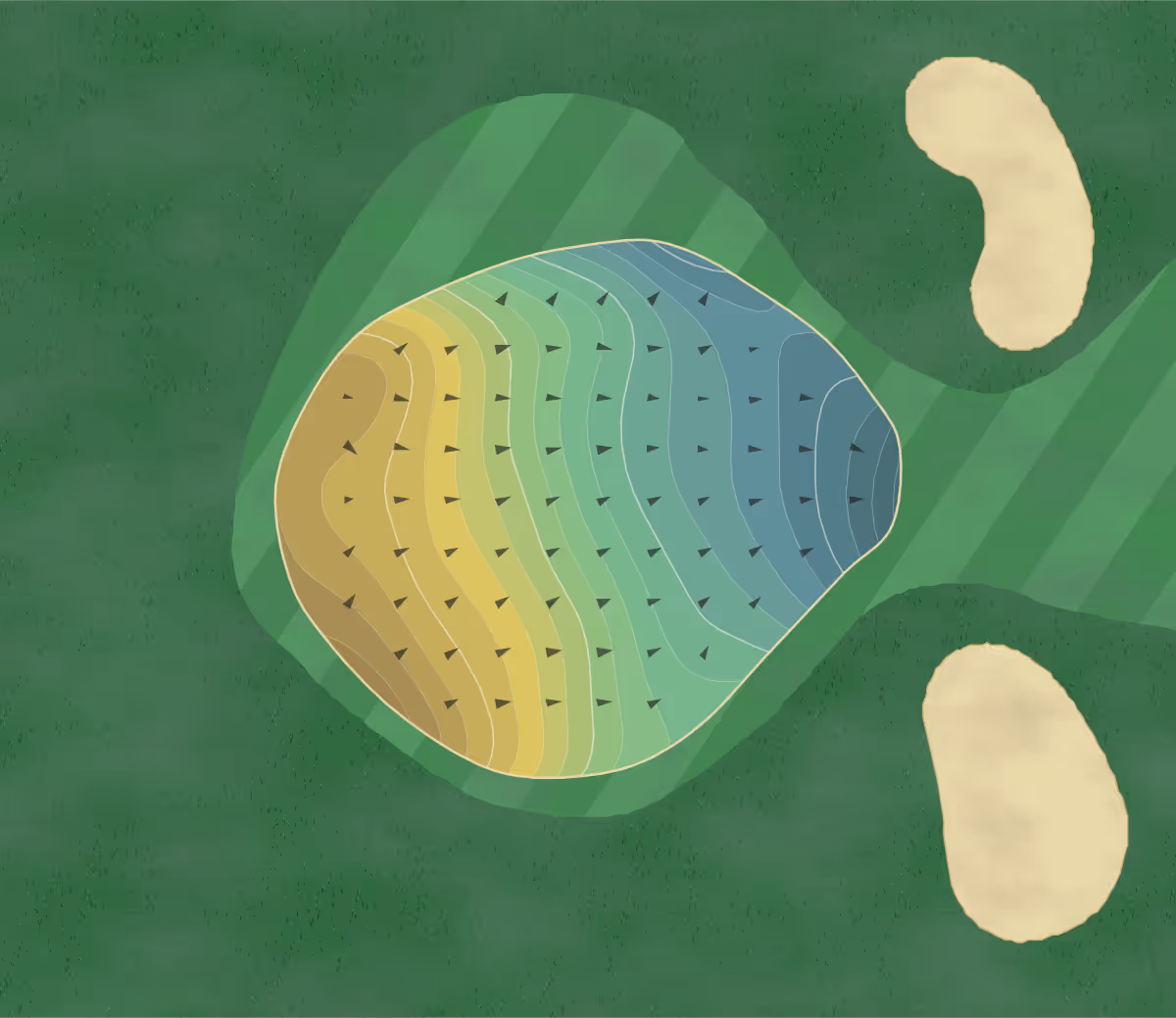 Green contour map of Clifton Springs in Clifton Springs, New York — 176 elevation contours at a 3-inch interval with fall-line arrows, traced from 1-meter lidar
