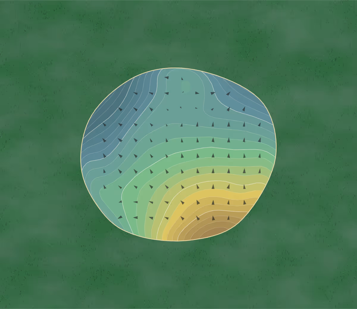 Green contour map of Clinchview GC in Bean Station, Tennessee — 270 elevation contours at a 3-inch interval with fall-line arrows, traced from 1-meter lidar