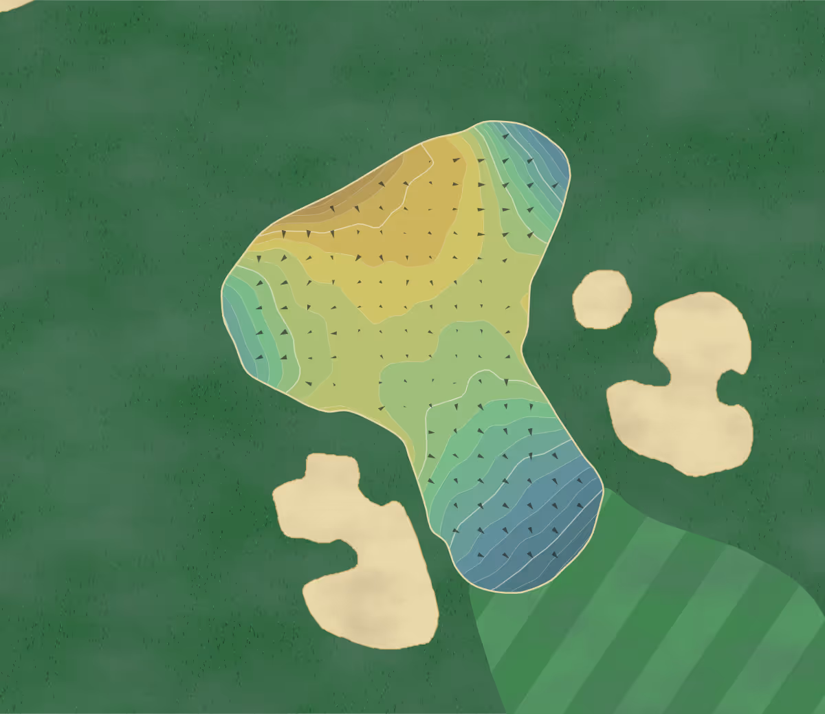 Green contour map of Clinton CC in Clinton, Connecticut — 329 elevation contours at a 3-inch interval with fall-line arrows, traced from 1-meter lidar