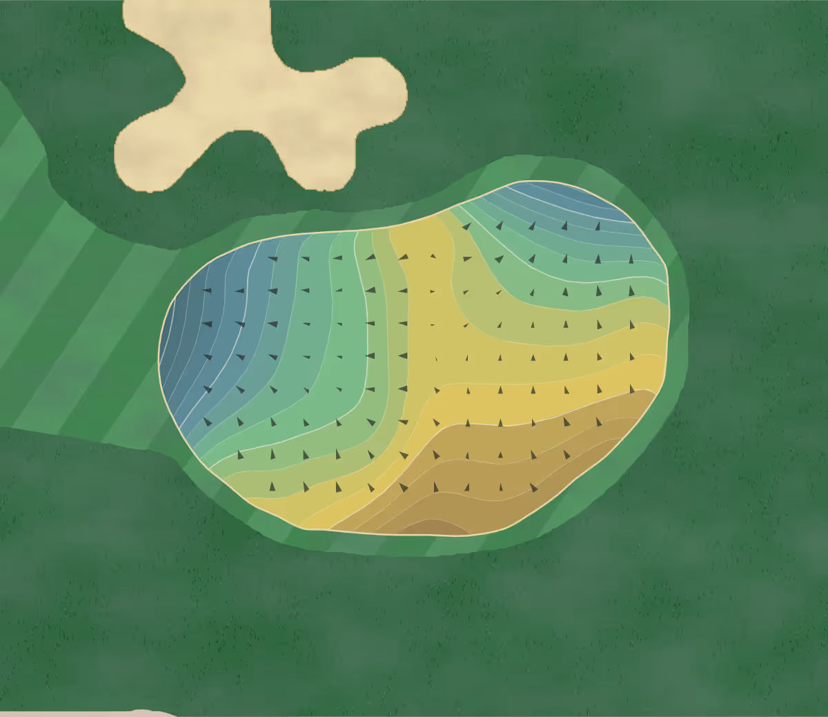 Green contour map of Cloverbank in Hamburg, New York — 131 elevation contours at a 3-inch interval with fall-line arrows, traced from 1-meter lidar