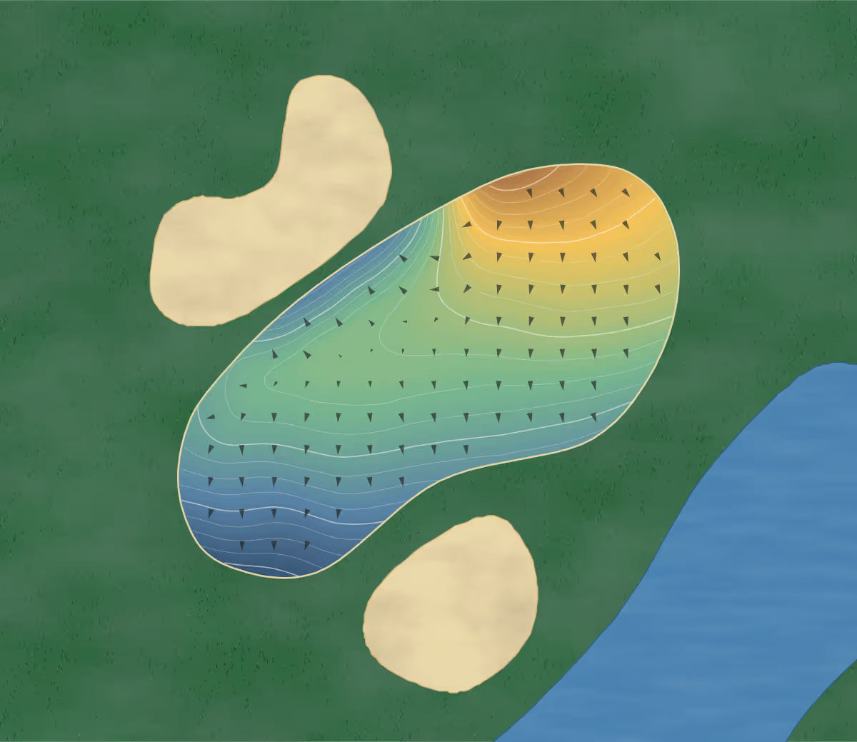 Green contour map of Lac Saint-Joseph in Ste Catherine de la J-Car, Canada — 200 elevation contours at a 8-centimeter interval with fall-line arrows, traced from 1-meter lidar