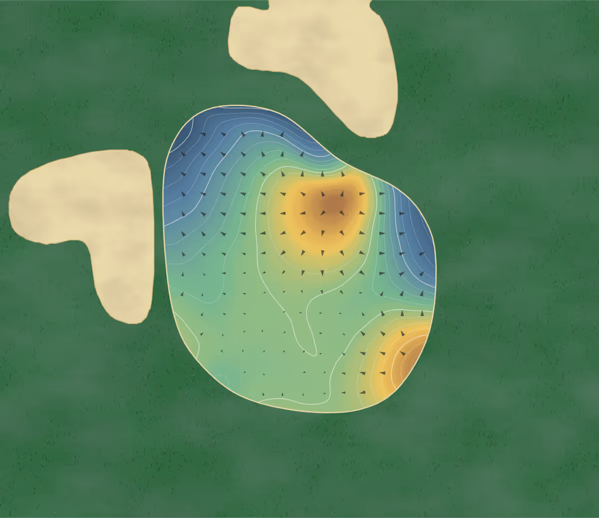Green contour map of Rivière-du-Loup in Notre-Dame-du-Portage, Canada: 209 elevation contours at a 8-centimeter interval with fall-line arrows, traced from 1-meter lidar