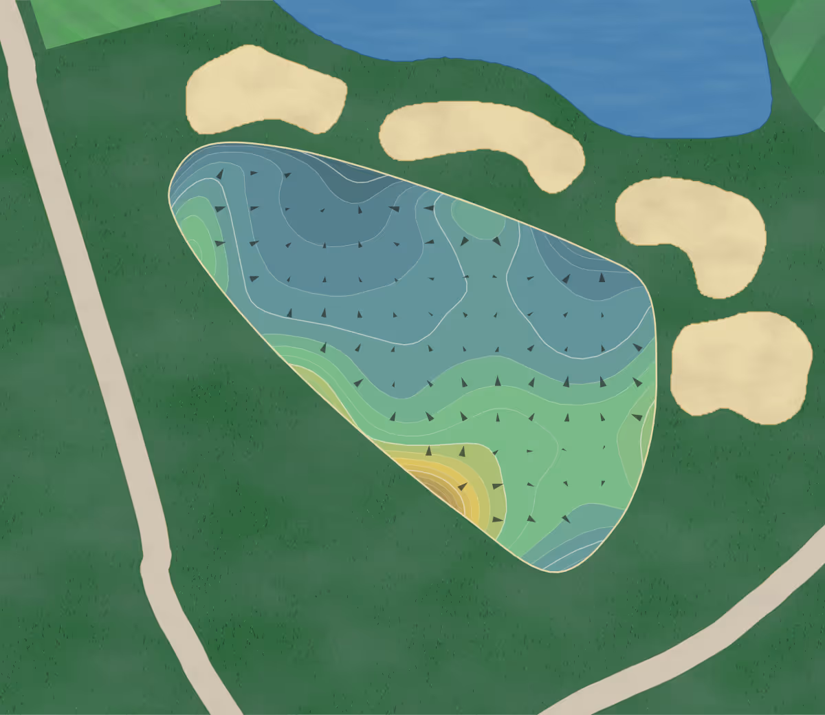 Green contour map of Falcon Point in Katy, Texas — 242 elevation contours at a 3-inch interval with fall-line arrows, traced from 1-meter lidar