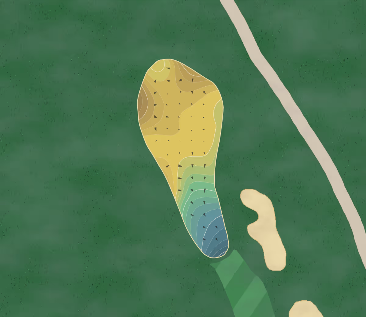 Green contour map of Club River in Sherman, Connecticut — 186 elevation contours at a 3-inch interval with fall-line arrows, traced from 1-meter lidar