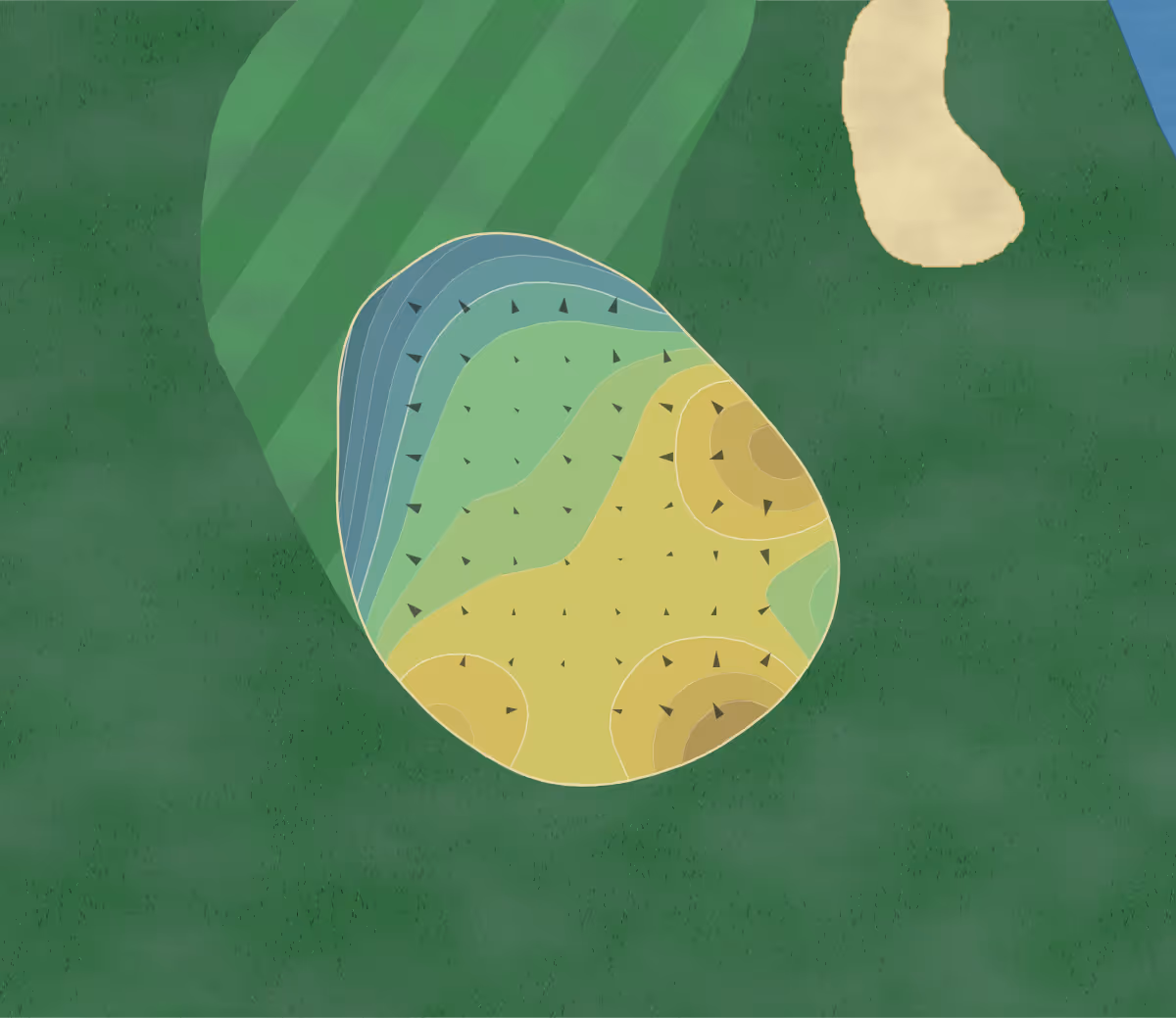 Green contour map of Club Twin in Allentown, Pennsylvania — 203 elevation contours at a 3-inch interval with fall-line arrows, traced from 1-meter lidar