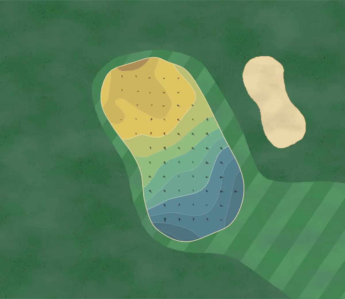 Green contour map of Club Westminster in Lehigh Acres, Florida — 142 elevation contours at a 3-inch interval with fall-line arrows, traced from 1-meter lidar
