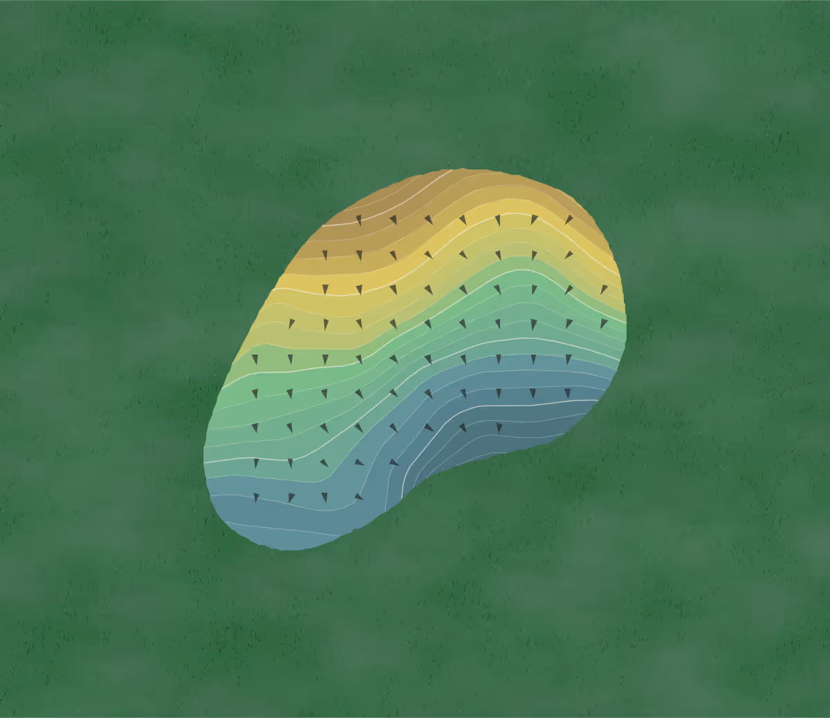 Green contour map of Cobble Hill in Elizabethtown, New York — 77 elevation contours at a 3-inch interval with fall-line arrows, traced from 1-meter lidar