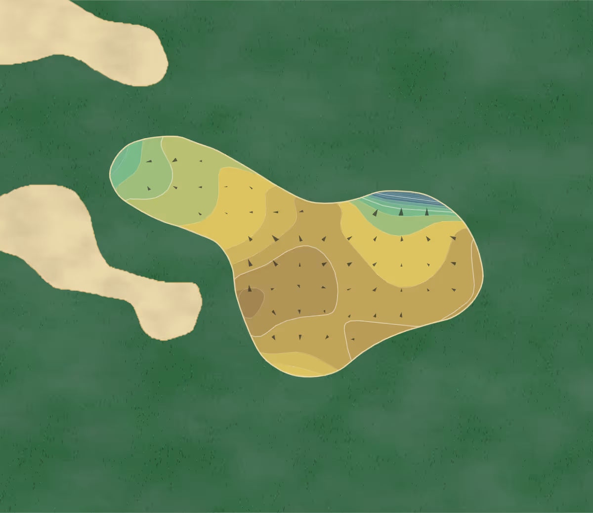 Green contour map of Cobblestone GC in Acworth, Georgia — 201 elevation contours at a 3-inch interval with fall-line arrows, traced from 1-meter lidar