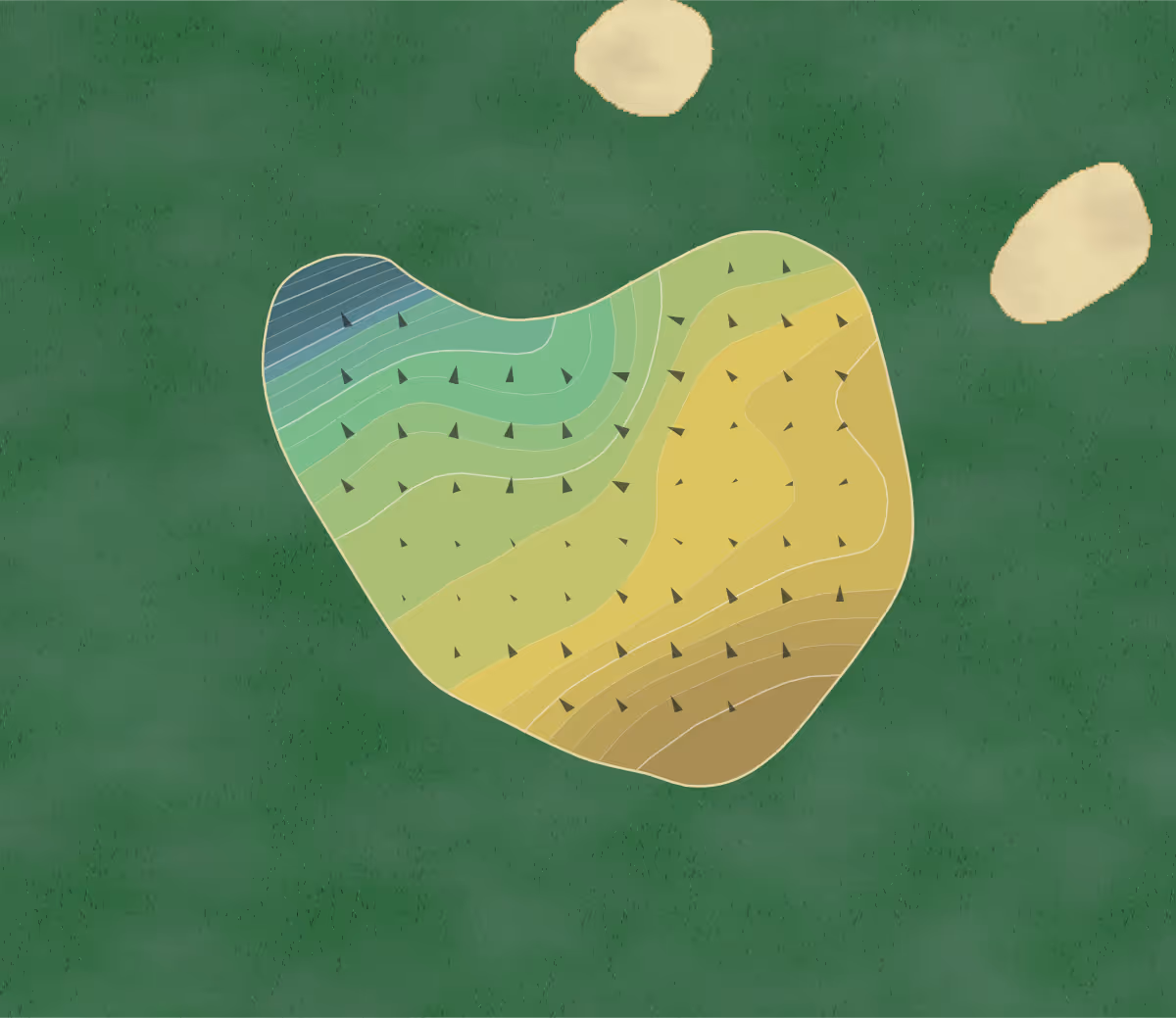 Green contour map of Cobblestone Park in Blythewood, South Carolina — 330 elevation contours at a 3-inch interval with fall-line arrows, traced from 1-meter lidar
