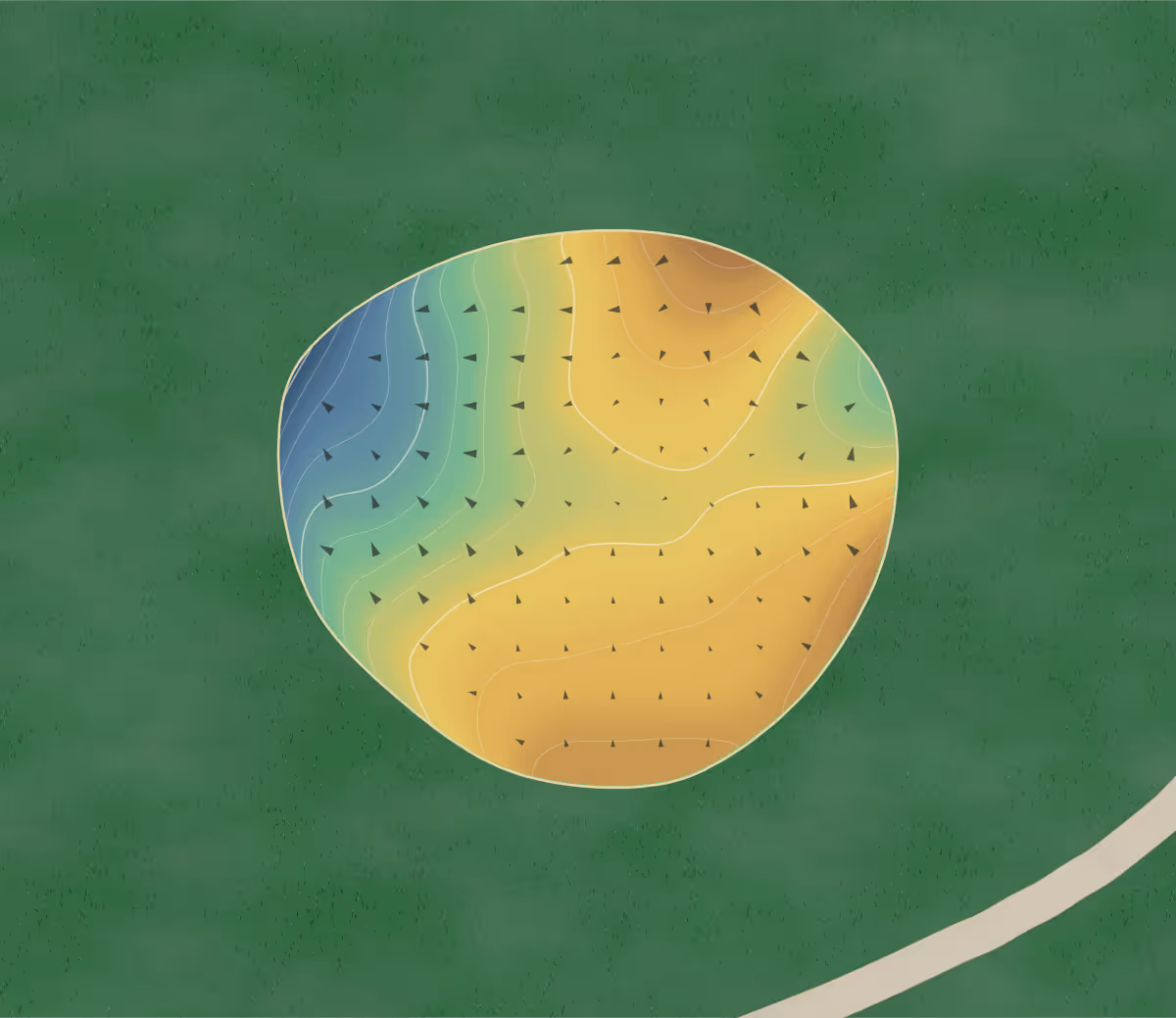 Green contour map of Cold Water Canyon in Wisconsin Dells, Wisconsin: 153 elevation contours at a 3-inch interval with fall-line arrows, traced from 1-meter lidar