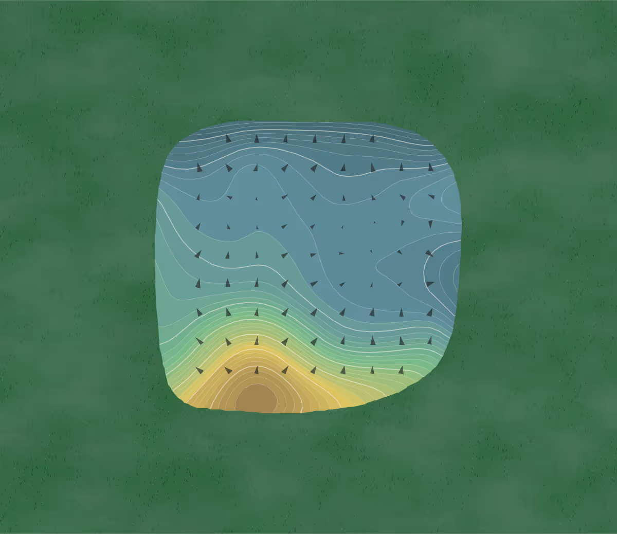 Green contour map of Coldwater in Avondale, Arizona — 35 elevation contours at a 3-inch interval with fall-line arrows, traced from 1-meter lidar