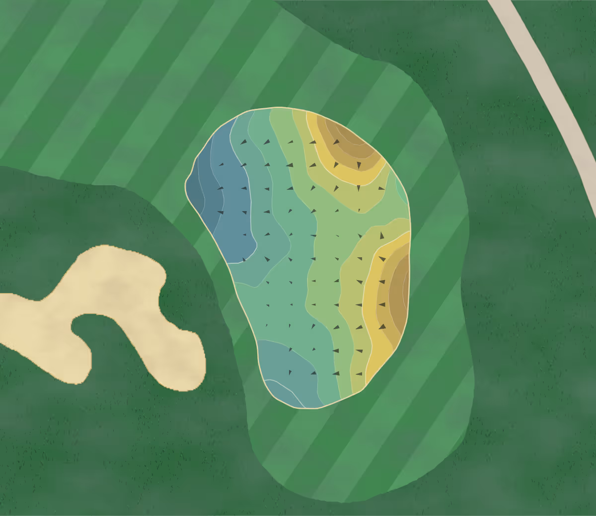 Green contour map of Colts Neck in Colts Neck, New Jersey — 172 elevation contours at a 3-inch interval with fall-line arrows, traced from 1-meter lidar