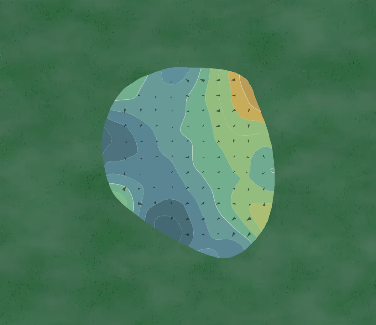 Green contour map of Comanche Trail in Big Spring, Texas — 677 elevation contours at a 3-inch interval with fall-line arrows, traced from 1-meter lidar
