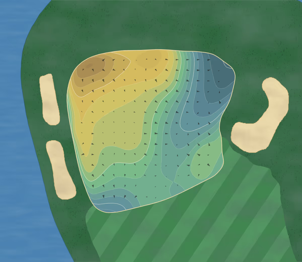 Green contour map of Commonground in Aurora, Colorado — 222 elevation contours at a 3-inch interval with fall-line arrows, traced from 1-meter lidar