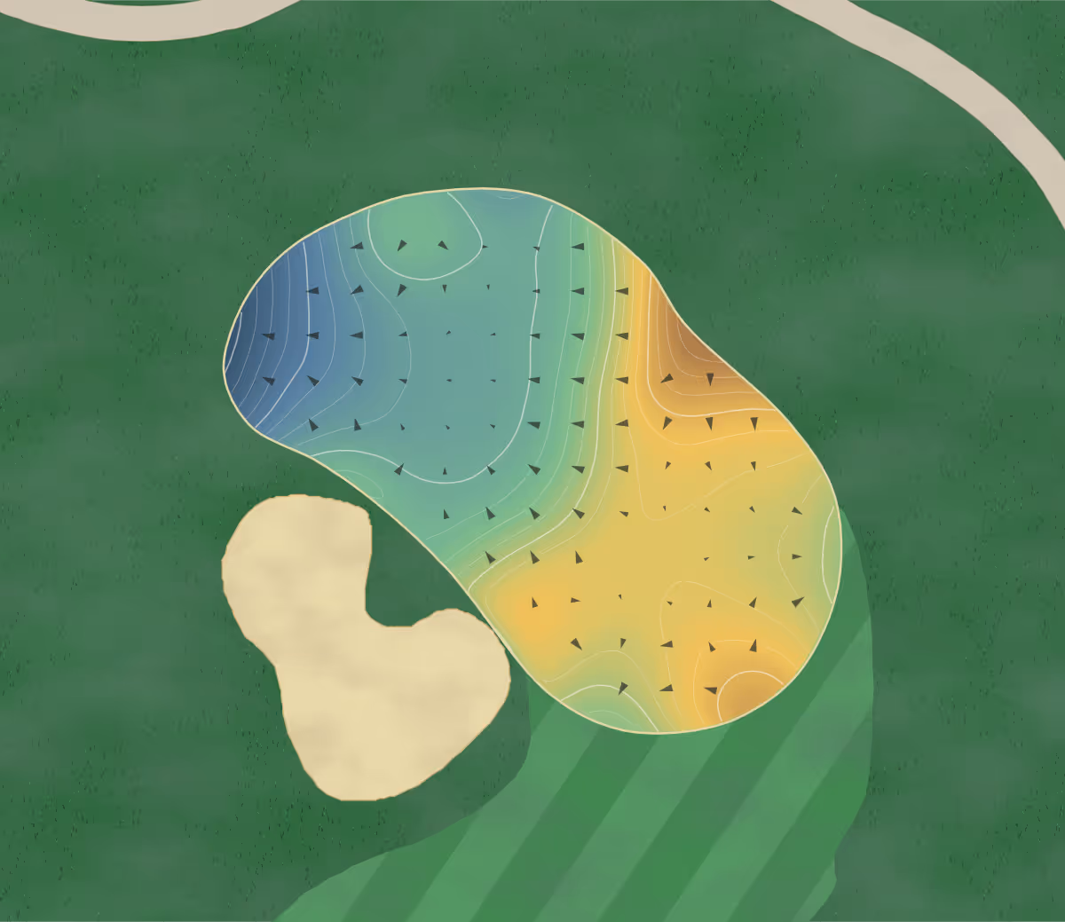 Green contour map of Copper Canyon in Buckeye, Arizona: 313 elevation contours at a 3-inch interval with fall-line arrows, traced from 1-meter lidar