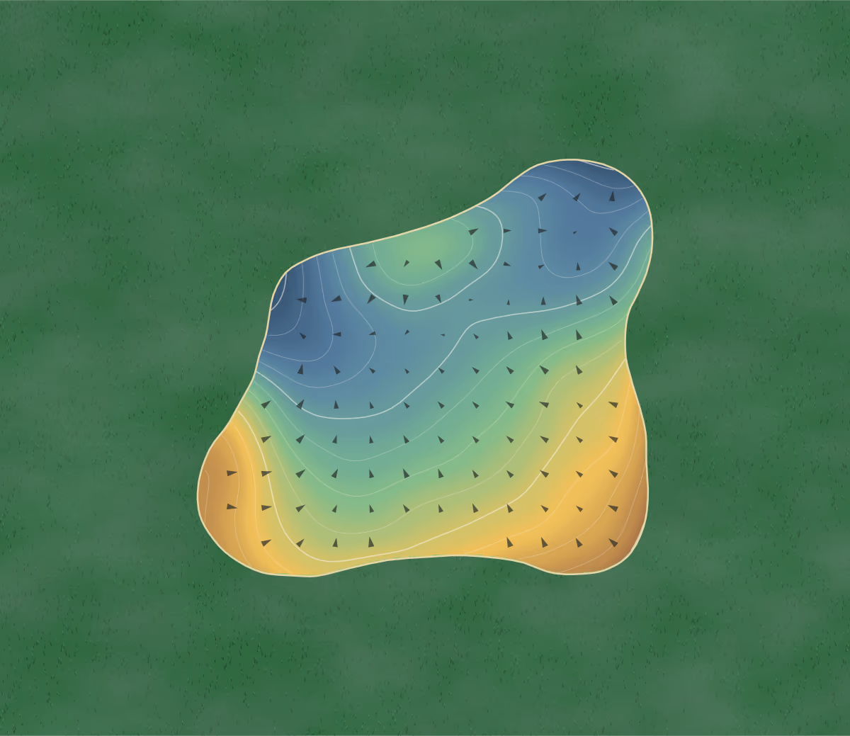 Green contour map of Copper Hill in Flemington, New Jersey: 162 elevation contours at a 3-inch interval with fall-line arrows, traced from 1-meter lidar