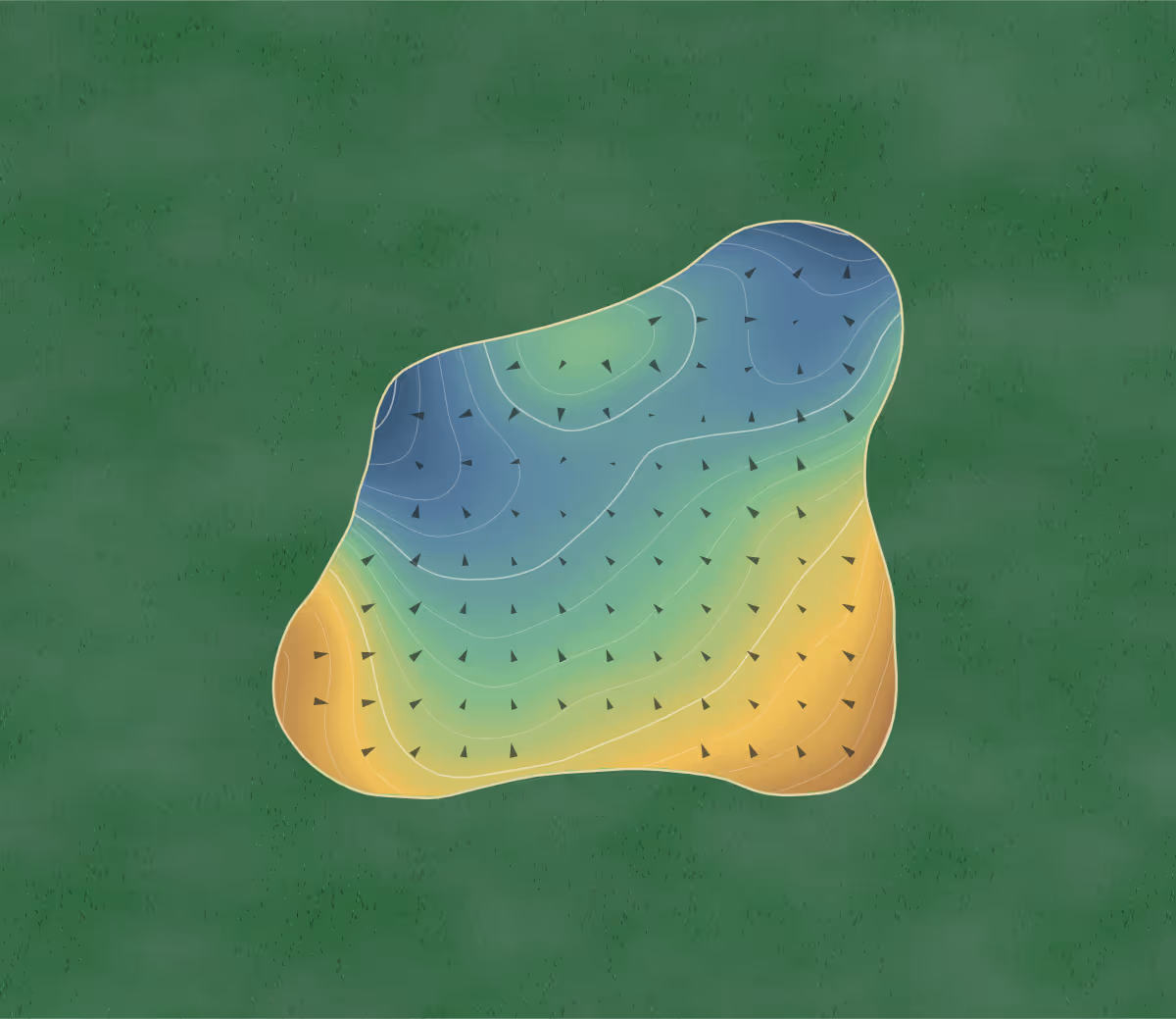 Green contour map of Copper Hill in Flemington, New Jersey — 107 elevation contours at a 3-inch interval with fall-line arrows, traced from 1-meter lidar