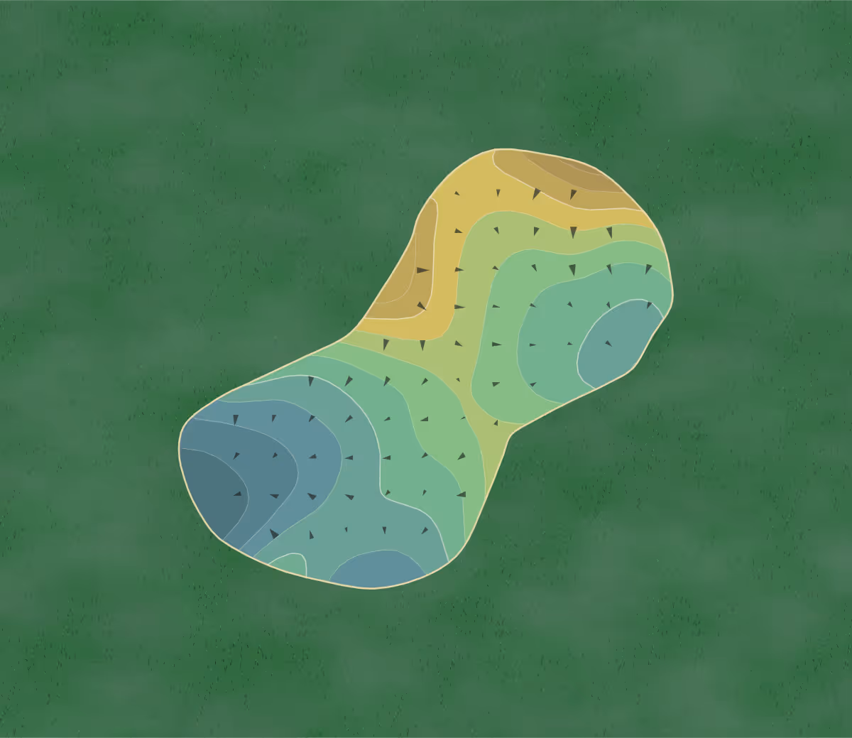 Green contour map of Copperleaf in Bonita Springs, Florida — 11 elevation contours at a 3-inch interval with fall-line arrows, traced from 1-meter lidar