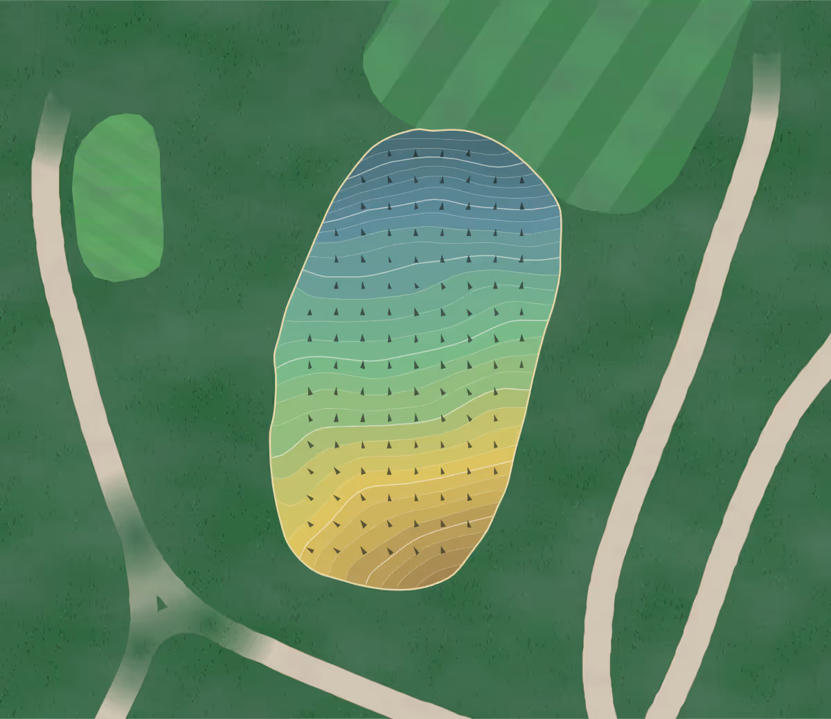 Green contour map of Corey Creek in Mansfield, Pennsylvania — 344 elevation contours at a 3-inch interval with fall-line arrows, traced from 1-meter lidar