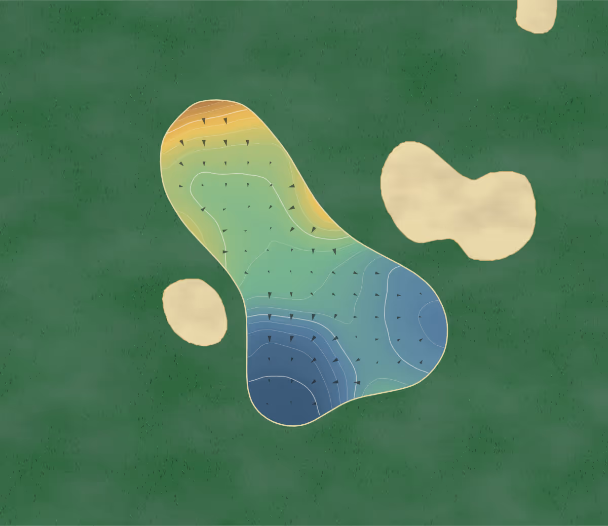 Green contour map of Cornerstone Club in Montrose, Colorado — 173 elevation contours at a 3-inch interval with fall-line arrows, traced from 1-meter lidar
